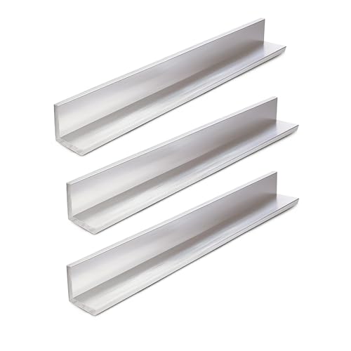 YLJNGUS Aluminum Angle Stock - 1 x 1 x 1/8 inch 3PCS 6061 Aluminum Angle Iron 12' Length 90 Degree Angled 1/8' Thick for DIY Projects Home Improvement