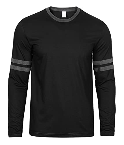 Decrum Mens Long Sleeve Shirts - Casual Crew Neck Full Sleeves Ringer Tee Men2