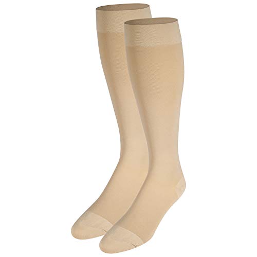 Nuvein Medical Compression Stockings, 20-30 Mmhg Support For Women & Men, Knee Length, Closed Toe, Beige, Small #TOP3