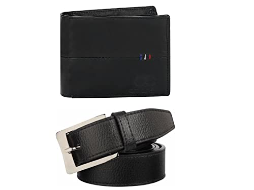 Image of Amicraft PU Leather Gift Combo Set|Gift Set For Mens & Boys| Black Wallet for Men 6 Card Slots PU Leather Formal & Casual Black Belt Free Size Upto 42 Inches|