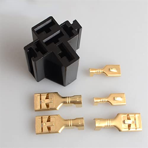 Support prise de relais 5 broches automobile avec cosses 9.5mm et 6.3mm pour connecteur relais 80A