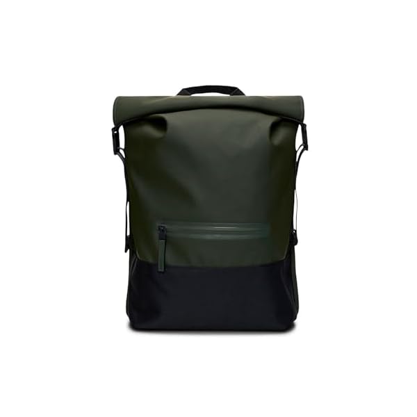 RAINS Trail Rolltop Waterproof Backpack for Men & Women (Green)
