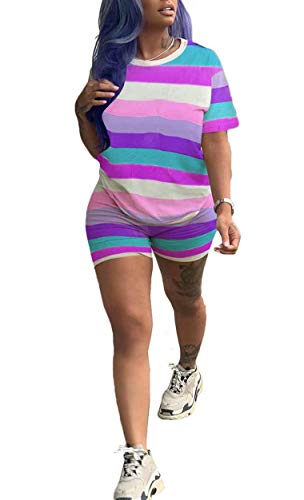 Image of TOPONSKY Womens 2 Piece Sports Outfit Tracksuit Shirt Shorts Jogger Bodycon Sets