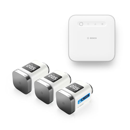 Bosch Smart Home smartes Heizkörperthermostat Starter-Set, 1x Controller II, 3x Heizkörperthermostat II [+M] anthrazit