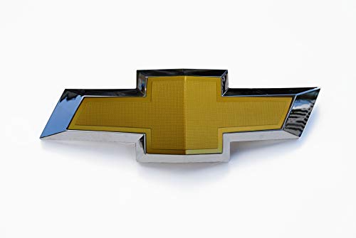 Custom Install Parts Gold & Chrome Textured Bowtie Emblem for Front Grille Compatible with Chevrolet Camaro 2010-2015