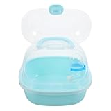 PEPLAYTAL Hamster Transportbox Skyblau Kleine Tragbare Outdoor Reisekäfig mit Transparenter...