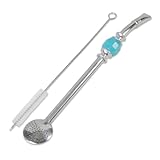 Delicatino - Bombilla para Mate Chimarrão Jasmin - 21cm de Acero Inoxidable con Filtro Desmontable y Cepillo de Limpieza Incluido