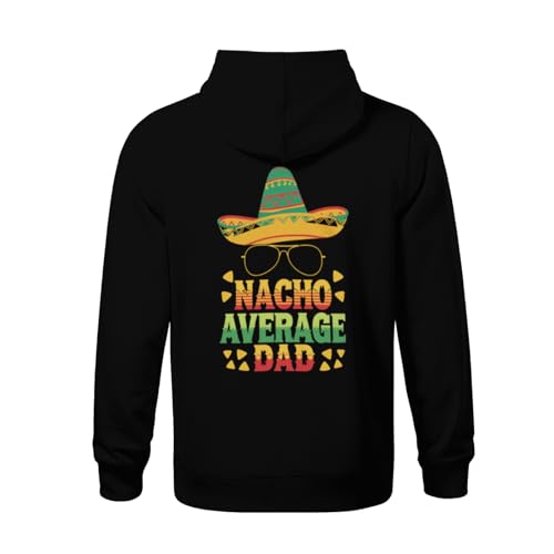 Kids Funny Nacho Average Dad Mexican Father Cinco de Mayo Daddy Boys Girls Lightweight Kangaroo Pocket Fleece Hoodies3