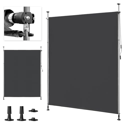 LEADZM Klemmmarkise Senkrechtmarkise 200x305 cm,Ausziehbar & Blickdicht, UV-Schutz 50+ &