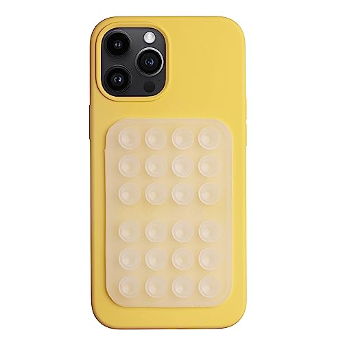 Image of OCTOBUDDY Classic MAX - Silicone Suction Phone Case Adhesive Mount - Hands-Free, Strong Grip Holder for Selfies and Videos - iPhone and Android Compatible - 2.6″ x 3.9″, Transparent