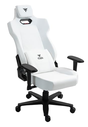 Gaming Chair SHUTTLE PM66 – Sedia da Gaming Ergonomica in PVC e Tessuto con Braccioli 3D Regolabili, Schienale Reclinabile, Cuscini Lombare e Cervicale – Colore Nera e Bianca - Sedia gaming - Immagine 2