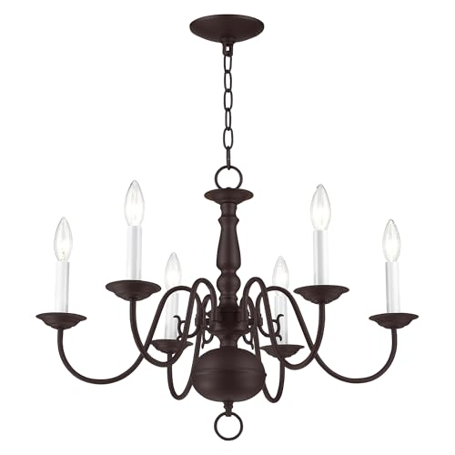 Image of Livex Lighting 5006-07 Williamsburgh 6-Light Chandelier, Bronze