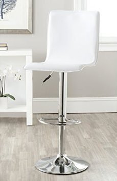 DP Grifería 2 x 16040 + 16001 – Pack 2 sgabelli con base in cromo e seduta quadrato color crema (finta pelle)