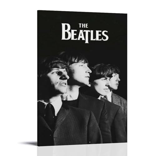 LUISAS Poster décoratif sur toile The Beatles, noir et blanc, impression d’art moderne pour chambre à coucher (20 x 30 cm) - Les Beatles, Paul McCartney, John Lennon, RIngo Starr, George Harrison LUISAS Poster décoratif sur toile The Beatles, noir et blanc, impression d'art moderne pour chambre à coucher (20 x 30 cm)