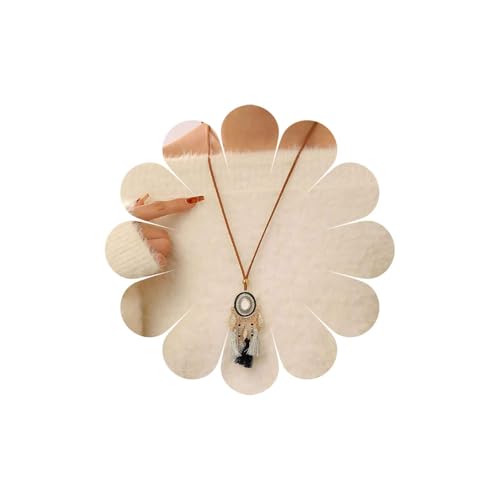 Inateannal Leather Suede Long Tassel Necklace Long Sweater Pendant Necklace Tribe Black Gray Fringe Leather Sweater Tassel Chain Gold Leaf Pendant Necklaces