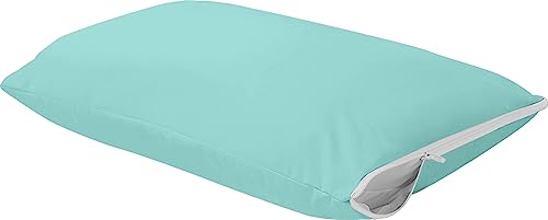 Image of Utopia Bedding Premium 100% Waterproof Pillow Protectors with Zipper King Size (Set of 4), Bed Bug and Dust Mite Proof Zippered Pillow Covers, Pillow Encasement Cases, Spa Blue