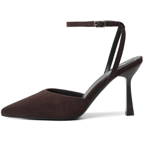 Image of Susanny Heels for Women Stiletto Closed Pointed Toe Backless Dress Shoes High Heels Sexy Kitten Pumps Wedding Guest Party Dance Prom Dressy Comfort Shoes