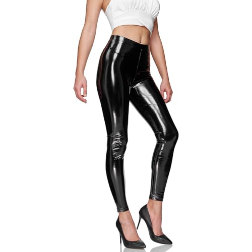 Leggings aspect cuir pour femme stylé idéal pour sorties en ville et looks de bureau