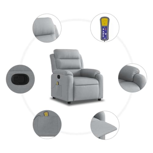 Sillón reclinable masaje Gris claro miniatura 7