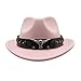 Willheoy Kids Cowboy Hat - Unisex Western Cowgirl Fedora - Pink - Size 6 3/4 - Cotton & Polyester - Ages 4-12