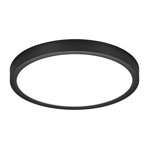 Maxxima 9" Black LED Flush Mount Ceiling Light Fixture,1600 Lumens, 5 CCT