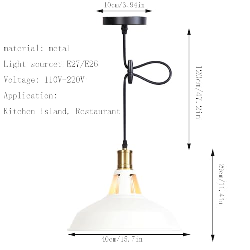Lámpara colgante vintage de metal para salón y comedor con suspensión ajustable premium 6