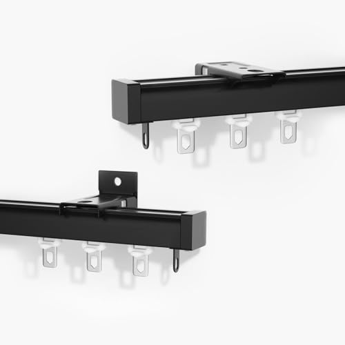 Riel de cortina silencioso de aluminio reforzado de montaje resistente, rodillo de acero inoxidable, ideal para separadores de habitaciones, soluciones de privacidad del hogar, funcionamiento suave