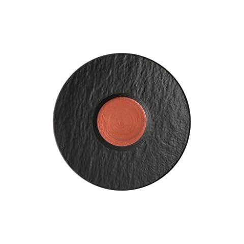 Villeroy und Boch - Manufacture Rock Glow Kaffeeuntertasse, Unterteller aus Premium Porzellan in erfrischendem Kupfer und Schwarz Cover