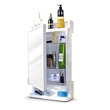 CIPLA PLAST Rich Look Bathroom Cabinet with Mirror White | Storage Organiser | Strong Plastic Bathroom Shelves Wall Mounted | Bathroom Accessories| Mirror Cabinet- (Made in India)
