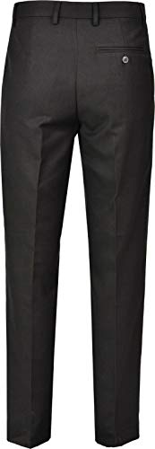 Pantalon d'école ajustement taille pour garçon coupe plate noir