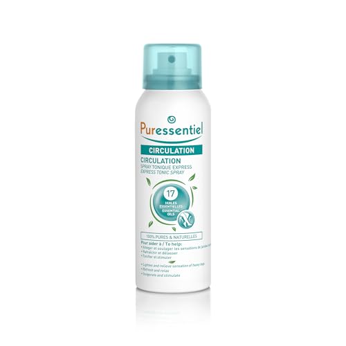 Puressentiel   Circulación   Spray Circulación Piernas Ligeras con 17 Aceites Esenciales   100% puros y naturales   Ayuda a aliviar la sensación de piernas pesadas   100ml