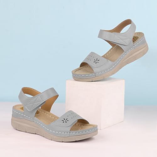 Image of JABASIC Women Comfortable Sandals Orthotic Walking Sandals Orthopedic Arch Support Sandals