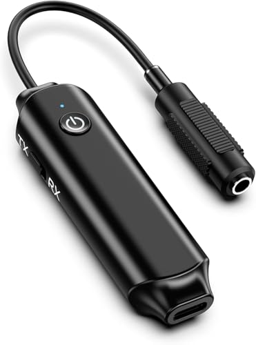 OQIMAX Bluetooth Audio Adapter, 2 in 1 Audio Sender Empfänger Klinke 3,5mm Klinke für Kopfhörer, Low Latency & Lärmminderung, Bluetooth Receiver für Stereoanlage, Auto