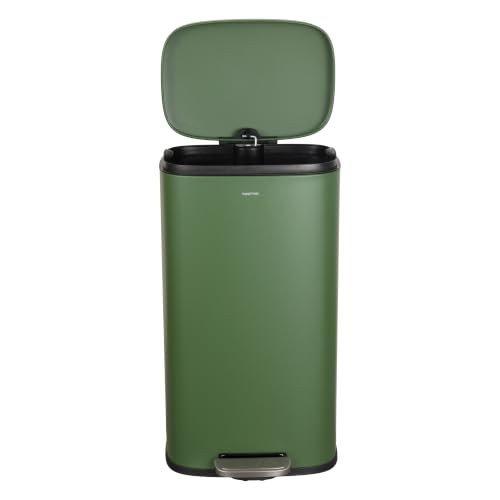 Image of happimess Curtis 8 Gal Step Trash Can Soft Close 25 inch, Pine Green