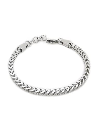 Stainless Steel Polished 8-8.6 Inch Heavy Wheat Bracelet Silver 316L Stainless Steel Chain 5*5Mm Bracelet #TOP1