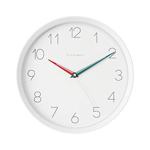 mooas Edge Point Wall Clock, 11.8" Wall Clock Non-Ticking Silent Decorative Modern Wall Clock Battery Operated Wall Clock Home Interior Clock (White)