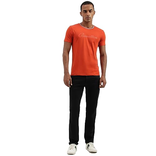 Image of UNITED COLORS OF BENETTON Men's Cotton Solid Regular Fit T-Shirt