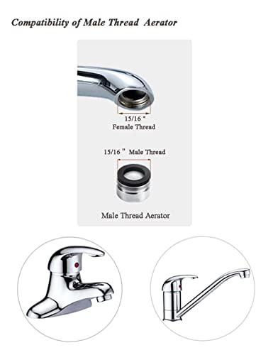Smprac 6 Pack Faucet Aerator Bathroom Sink,Kitchen Faucet Aerator,Brass 15/16" Male Thread Aerator(Male Thread) #TOP1