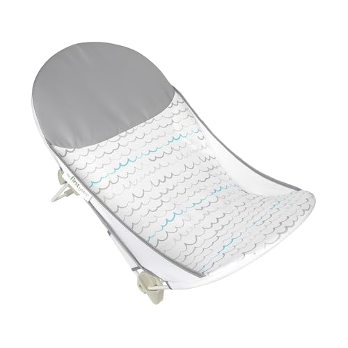 The First Years Sure Comfort Folding Baby Bather - Foldable Baby Bath Seat and Lounger for Home or On the Go - for Sink or Tub Use - Non-Slip Seat - For Up to 15 Lbs by The First Years - Used condition - US$13.63