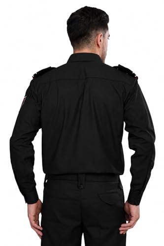 Image of Security Dress for Men | Security Guard Uniform Shirt for Men in Cotton Blend with Epaulettes & Pockets