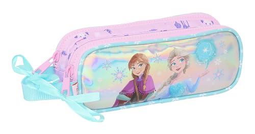 SAFTA Frozen Cool Days Trousse Double pour Enfant, idéale pour Les Enfants d'âge Scolaire, Confortable et Polyvalente, qualité et résistance, 21 x 6 x 8...