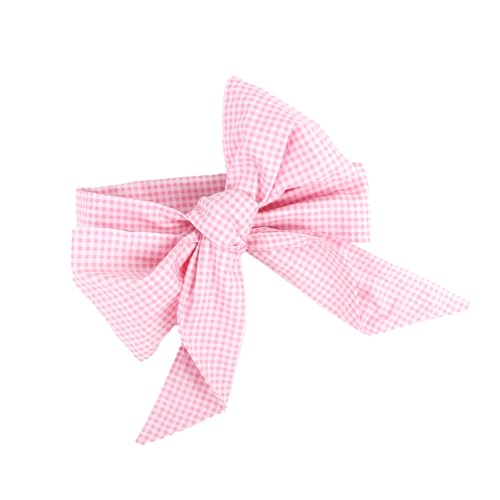 Image of Newborn Swaddle Sash, Soft Cotton Bow Decorative Strap for Swaddles, Adorable Maternity Bow Sash, 70x5.5 Inch, Pink Plaid