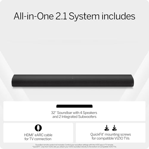 VIZIO All-in-One Soundbar SE w/Dolby Atmos & DTS:X, Bluetooth Speaker, QuickFit™ Compatible – SV210Y-08 (New, 2024 Model) – Image 5