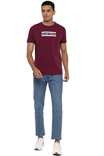 Image of Allen Solly Men's Round Neck T‑Shirt | Regular Fit | Soft Cotton | Chest Logo Print | Casual Everyday Wear