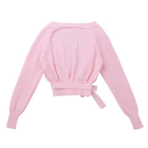 Kids Child Long Sleeves Sweater Cardigan Girls Gymnastics Ballet Dance Warm Up Wrap Top4