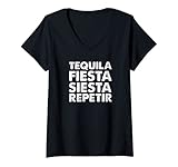 Photo Gallery donna tequila fiesta siesta repetir spagnolo per ripetizione del sonno del partito maglietta con collo a v Photo Gallery donna tequila fiesta siesta repetir spagnolo per ripetizione del sonno del partito maglietta con collo a v