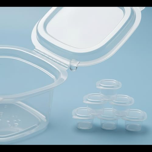 Image of Plastic air Tight Sauce Dip Container 50ml x25pcs Pack. Transparent Dip with Lid Ideal for Chutney, Sweets, Rayta Etc.