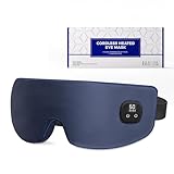 Aroma Season Silk Heated Eye Mask Cordless, 1500mAh Warm Eye Compress for Dry Eyes, Blepharitis, 4 Time Levels and 4 Temperature Settings, Washable (Navy Blue)