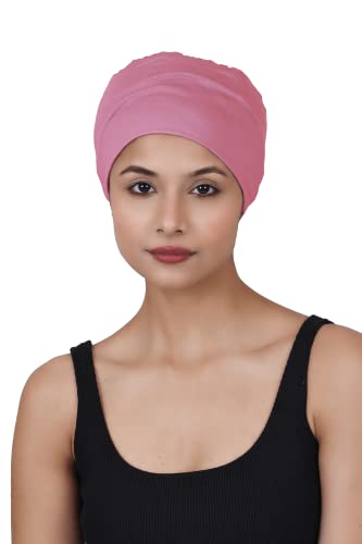 Image of The Headscarves Women Silky Soft Bamboo Viscose Sleep Cap for Hair Loss Chemo Headwear Skull Cap Free Size (Multicolor) (HS3 Multicolor)