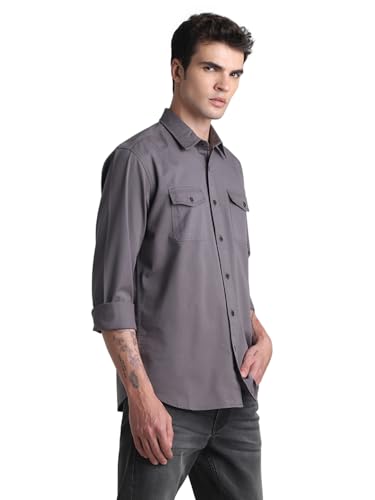 Image of Jack & Jones Men's Cotton Solid Regular Fit Shirt